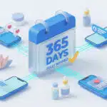 กลยุทธ์ Retention Marketing ผ่านระบบ SMS บนสมาร์ทโฟนล้อมรอบปฏิทิน 365 Days Fully Booked สไตล์ 3D Isometric