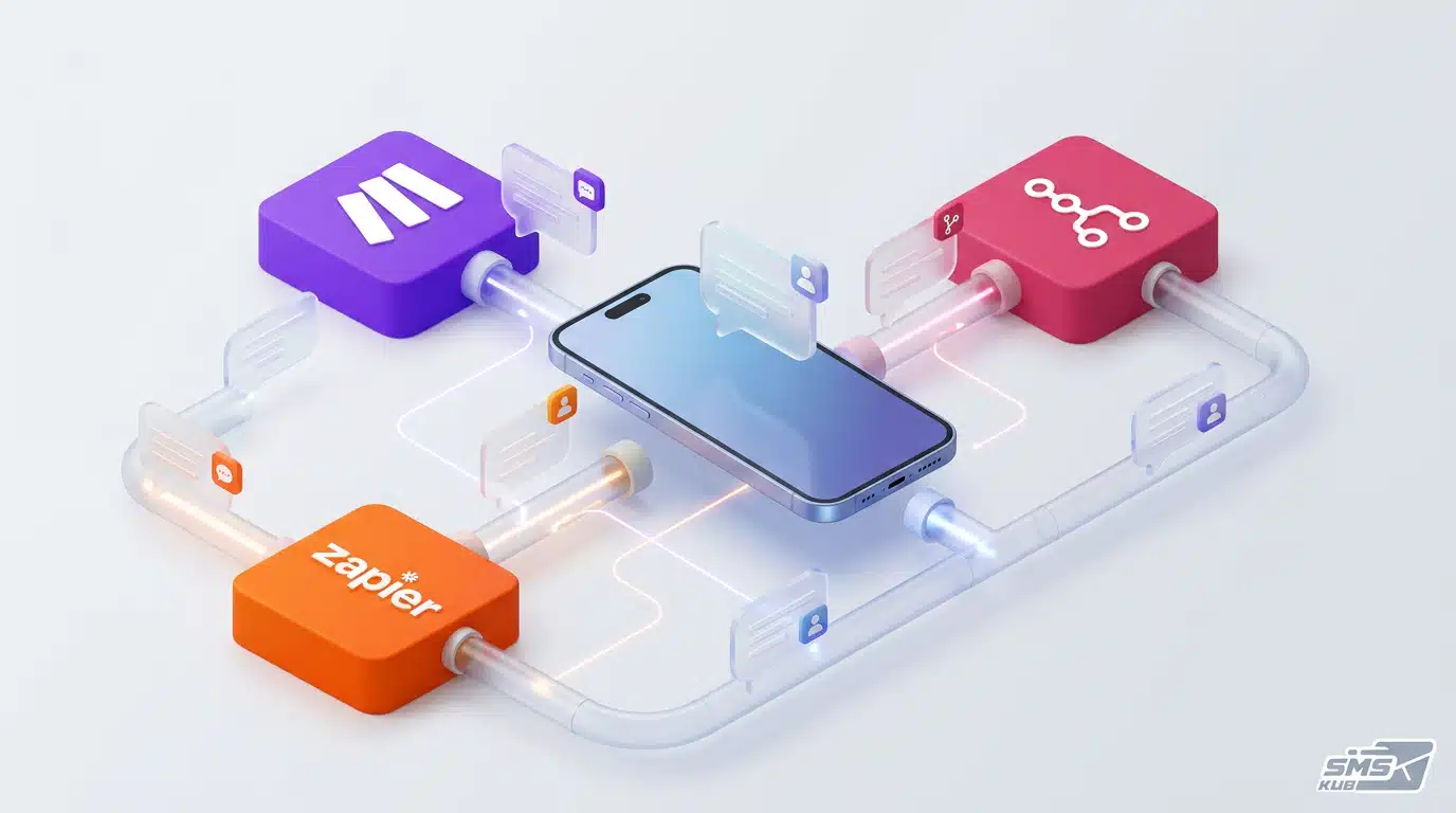 ระบบ SMS Marketing Automation บนสมาร์ทโฟนที่เชื่อมต่อทำงานร่วมกับแพลตฟอร์ม Zapier, Make และ N8N